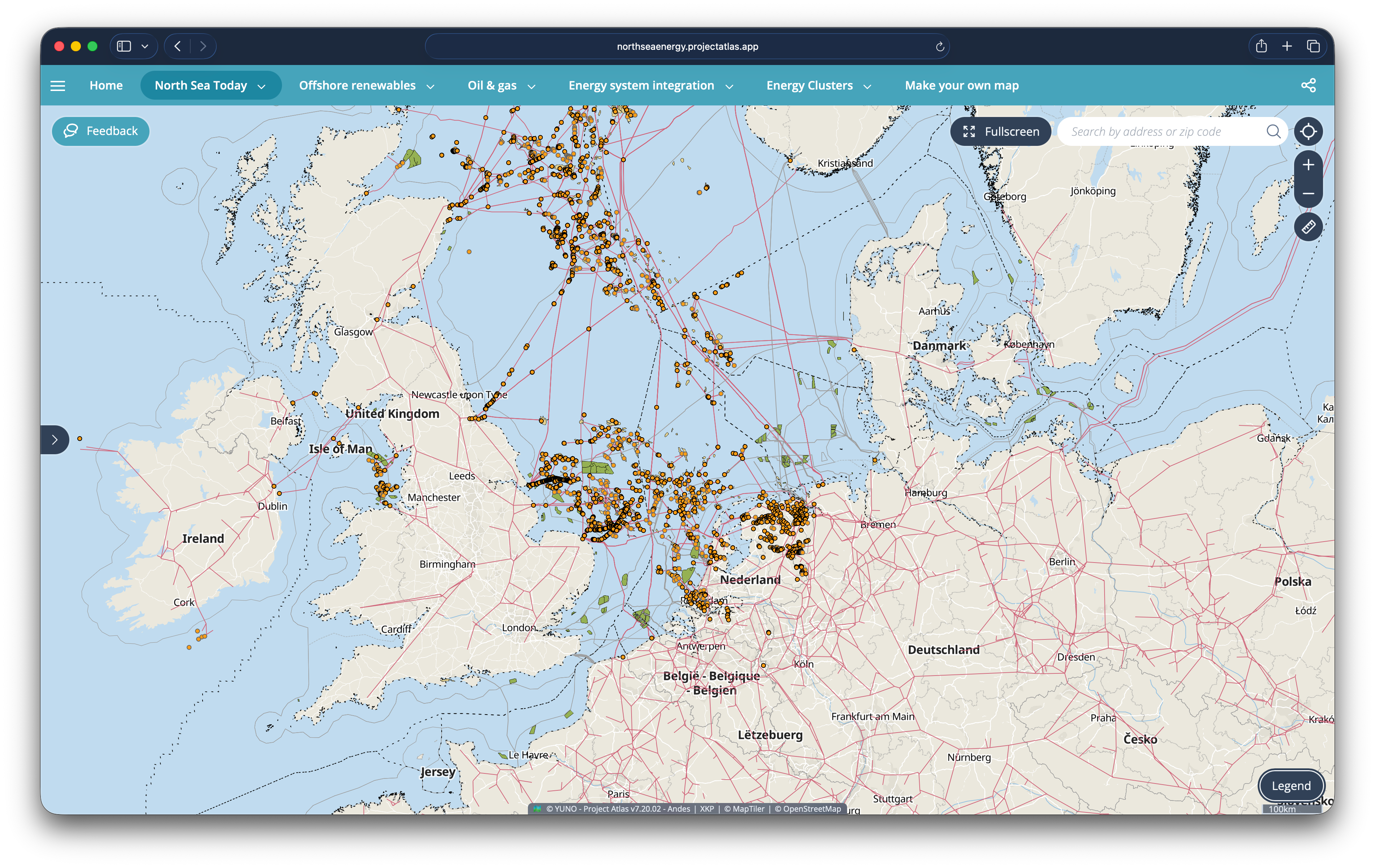 Screenshot of the North Sea Energy Atlas